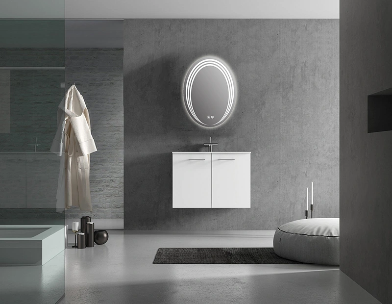 Mosmile Wall Oval LED Light Frameless Bathroom Mirror